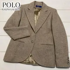 美品 ポロラルフローレン レディース ジャケット ツイード シルク混 イタリア製