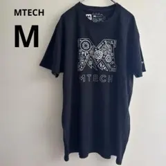 MTECH ブラック Tシャツ Mサイズ イラストシャツ 半袖 黒 肩ロゴ