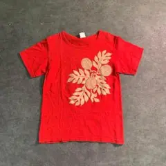 【ヴィンテージ】ボタニカルTシャツ メキシコ製 赤 古着usedSM35