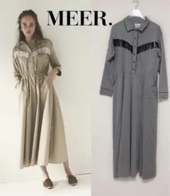 極 美品【MEER.】フリンジ フレア シャツ ワンピース