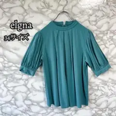 935 エルガナ elgna 半袖 タック カットソー ブラウス サイズ34