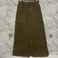 URBAN RESEARCH デニム ロングスカート オリーブグリーン