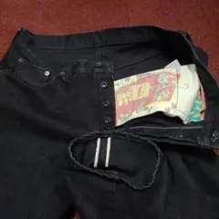 美品サンカsancaブラックセルビッジデニム2