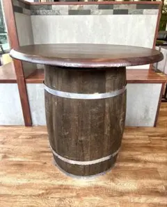 樽　木製バレルテーブル ダークブラウン