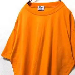 フィクション 無地 Tシャツ オレンジ だいだい色 古着