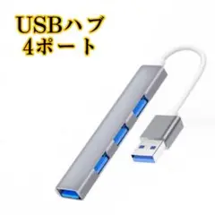 USBハブ 5Gbps 高速 4ポート 拡張 軽量 3.0 灰 ディープグレー