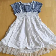 seraphストライプ半袖ワンピース（120cm）