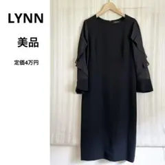 極美品！高級！定価4万　LYNN韓国ブランド黒フォーマルワンピースドレス
