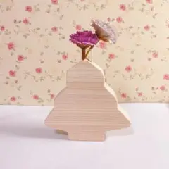ツリー フラワーベース フラワースタンド 一輪挿し ペン立て 木製 ヒノキ