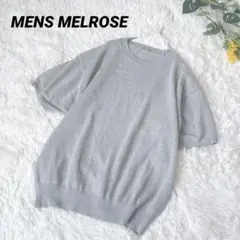 メンズメルローズ◆半袖Tシャツ 半袖 綿100％ グレー 無地 ゆったり 春夏