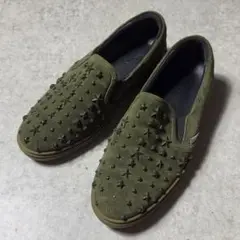 JIMMY CHOO スタッズ スター スウェード スリッポン グリーン 39