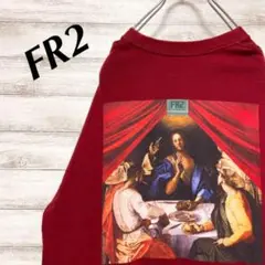 【極希少】FR2 半袖Tシャツ 宮廷 スモーキングキルズ ワインレッド L ロゴ