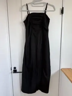 しまむら　ブラックキャミソールロングワンピース　L