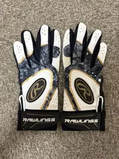 RAWLINGS バッティング用手袋 ホワイト/ブラック