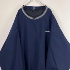 USA古着 ペプシ pepsi ナイロンプルオーバー ネイビー 刺繍 企業系