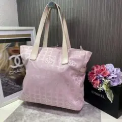 CHANEL ニュートラベルライン ピンク トートバッグ ハンドバッグ