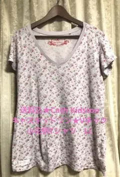 送料込★Cath Kidston キャスキッドソン★Vネック小花柄TシャツLL