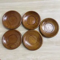 【まとめ買い歓迎】木製茶托 5枚セット