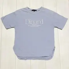140 女の子 半袖 Tシャツ カットソー プルオーバー 水色 英字 子供