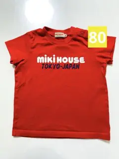 mikiHouseミキハウス ロゴTシャツ 赤 80