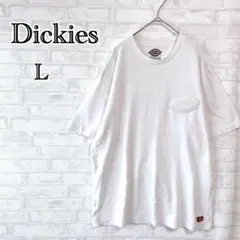 【ディッキーズ】ホワイト 半袖Tシャツ Lサイズ メンズ コットン a2503