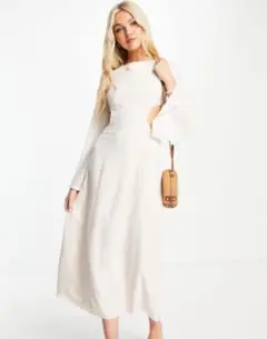 ASOS レースアップワンピース　オフホワイト
