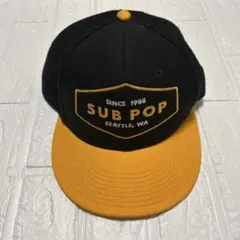 SUB POP サブポップ　シックスパネルキャップ ブラック/イエロー