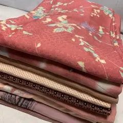 ま-152 着物 ピンク系 素材色々 まとめ売り 10枚