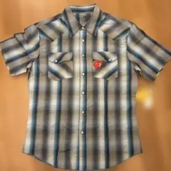 hurley Hurley ハーレー　ブルー　チェックシャツ　未使用　S 半袖