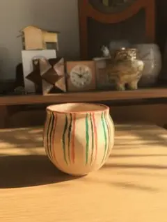 後楽園焼 田中坡石 作 梅花絵 堀江義子画 茶碗 共箱 無傷。