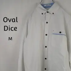 Oval Dice　長袖　シャツ　M　ホワイト　コットン100％