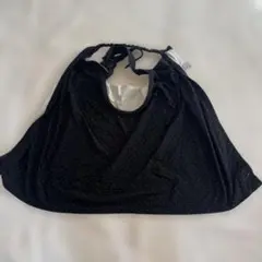 黒いドット　柄授乳　ケープ　後ろ　ゴム　ブラック