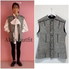 東原亜希さん着用 2022AW BLAMINK ブラミンク ツイードジレベスト