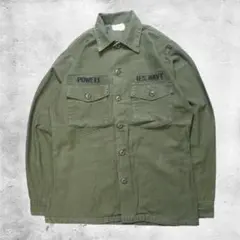70's 米軍 ユーティリティシャツ OG-107 コットンサテン 14 1/2