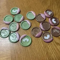 シーリングスタンプ　ミルクチョコレート&抹茶チョコレート風セット