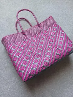 メルカドバッグ XS ピンク×シルバー
