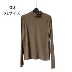 GU シアーハイネックT ブラウン XLサイズ