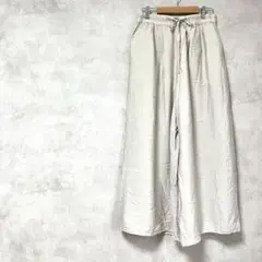 グローブ　大きいサイズ　ゆったり　ワイドパンツ　茶色系　ウエストゴム　春夏