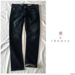 ◎AG×theory Piper Crop【洗える】 ヴィンテージ 加工デニム