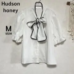 Hudson honey ハドソンハニー　M 美品　ボウタイ付　ブラウス 半袖