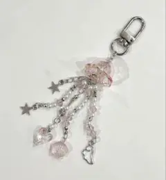 クラゲチャーム ハンドメイド ビーズキーホルダー クラゲ 韓国