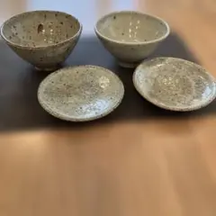 【一部未使用】作家もの 益子焼 佐藤敬 黄粉引 陶器 5枚セット 黄粉引｜四角皿｜陶器｜牛窯 佐藤敬｜和食器通販｜うちる｜和