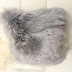 リアルムートン　クッション　グレー系