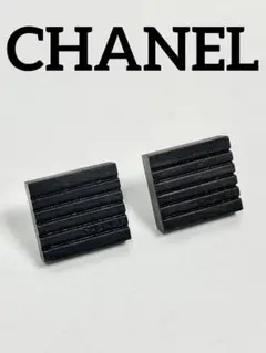 シャネル CHANEL 90'sロゴウッドスクエアピアス ヴィンテージ 99A