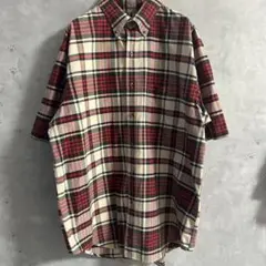 Lands' End チェック柄　半袖　シャツ　ボタンダウン