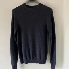 無印良品　ウールミドルゲージクルーネックセーター紳士Ｍ・ネイビー