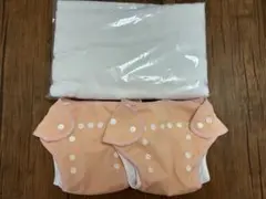 【美品】布おむつカバー・【新品】輪おむつセット