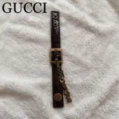 【美品】GUCCI グローブホルダー クロコダイル レザー ダークチョコレート