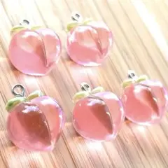 桃 ピーチ もも ピンク ハンドメイド 素材 パーツ チャーム
