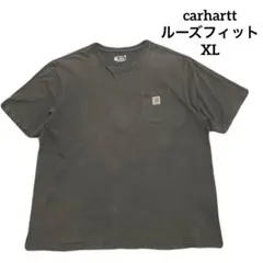 ☘️carhartt 胸ポケット　ルーズフィットTシャツ 濃いグレー XL＊QH